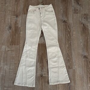 Women's Cream Flare Jeans
